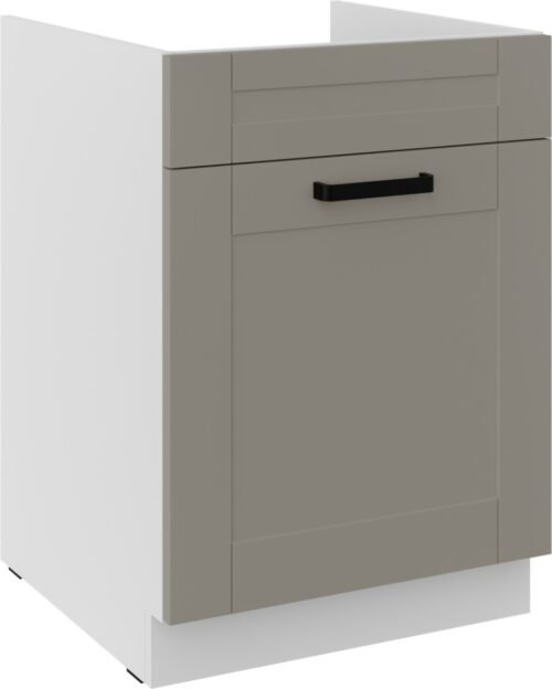 Base cabinet 60 cm, sink drawer, Luna, white/clay grey, 60 ZL 1S BB PREMIUM BOX