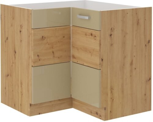 Artisan cappuccino glossy 90×90 ND 2F BB corner base cabinet 90/90 cm