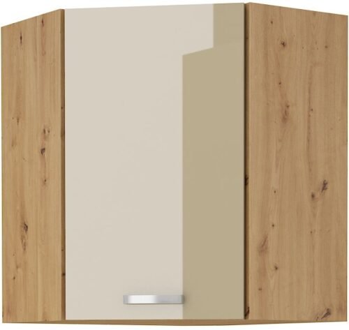 Wall cabinet 60/60 cm corner “Artisan cappuccino” glossy 60×60 GN-72 (45 degrees) 1F