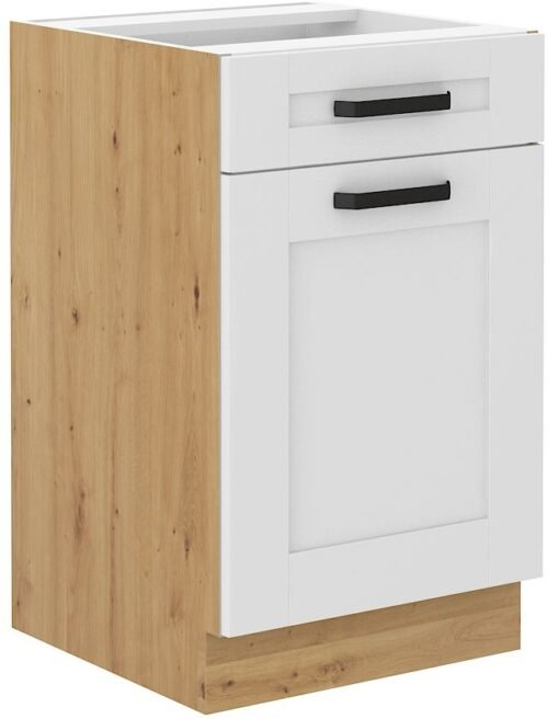 Base cabinet 50 cm with drawer Luna white/artisan 50 D 1F 1S