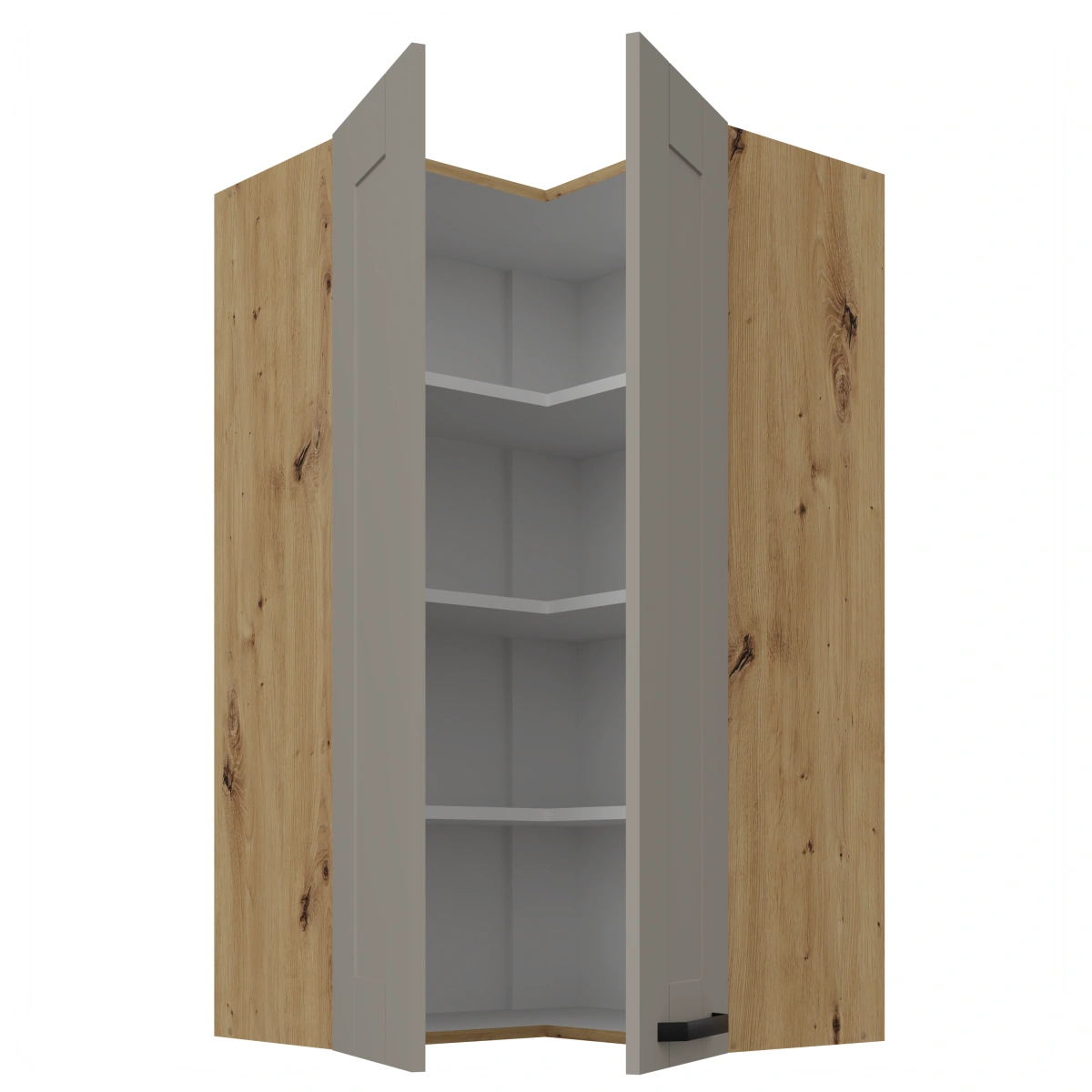 Upper corner cabinet 60 cm Luna artisan/clay grey 60x60 GN-108 2F 90 degrees - Image 2