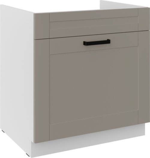 Base cabinet 80 cm, sink drawer, Luna, white/clay grey, 80 ZL 1S BB, PREMIUM BOX