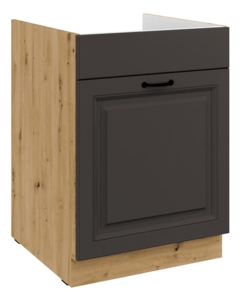 Base cabinet 60 cm, sink, drawer, Stillo artisan/graphite, 60 ZL, 1S, BB, PREMIUM BOX