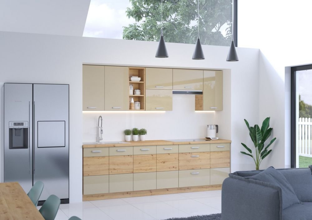 Wall cabinet 80 cm Artisan cappuccino glossy 80 G-72 2F - Image 2