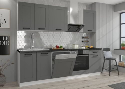 Luna white/dust grey kitchen set, kitchen 250 cm