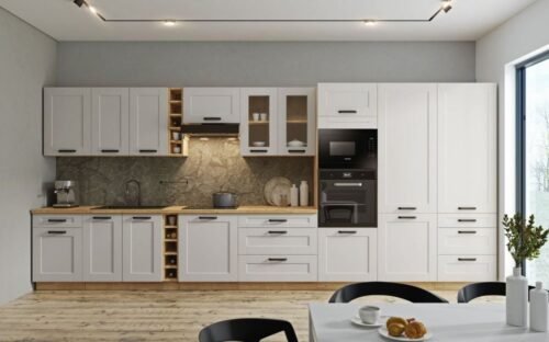 Kitchen set, kitchen 405 cm white/artisan Luna