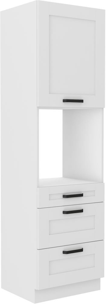 60 cm tall cabinet, oven with drawers, Luna white 60 DPS-210 3S 1F