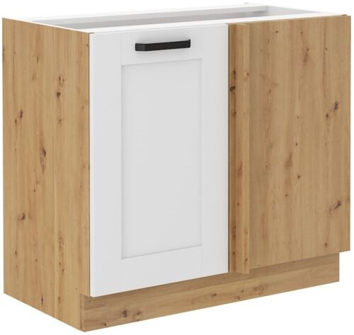Base corner cabinet 105/60 cm Luna white/artisan 105 ND 1F BB