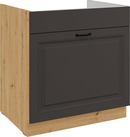 Base cabinet 80 cm, sink, drawer, Stillo artisan/graphite color, 80 ZL 1S, BB PREMIUM BOX