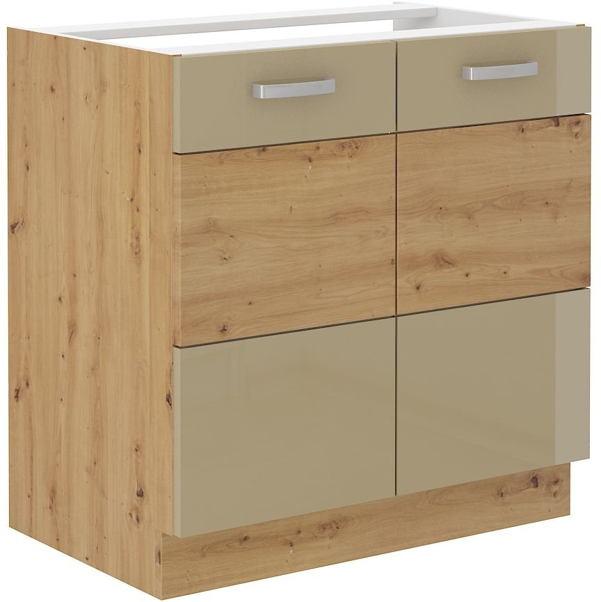 Base cabinet 80 cm Artisan sink cappuccino glossy 80 ZL 2F BB