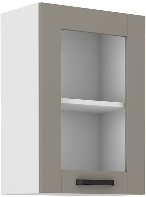 Wall cabinet 40 cm Luna display case white/clay grey 40 GS-72 1F