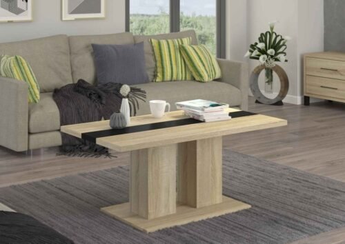 Boston coffee table, Sonoma oak/matte black