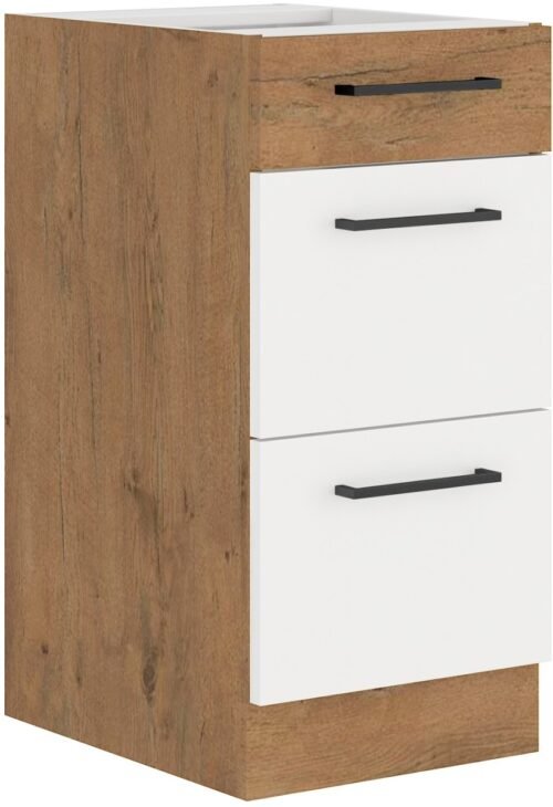 Vigo white glossy base cabinet with drawers 40 D 3S BB