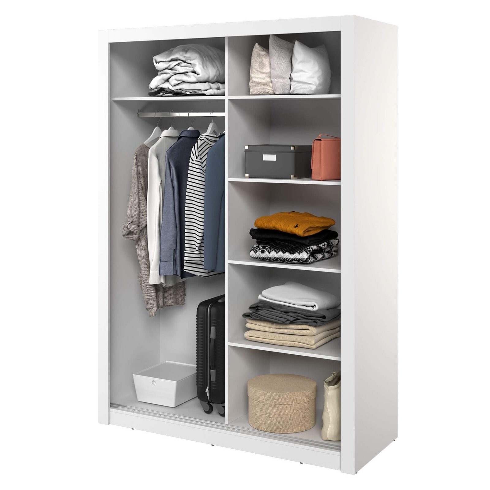 ARTI AR-18 2D sliding wardrobe with mirror | 150 cm | White - Image 5