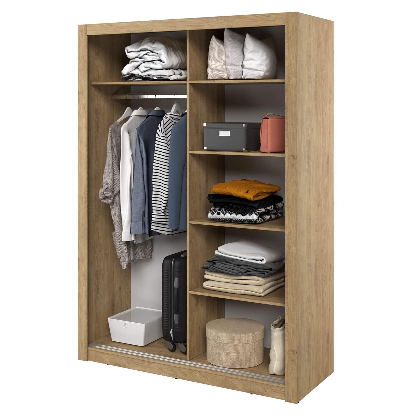 ARTI AR-18 2D sliding wardrobe with mirror | 150 cm | Shetland oak - Image 4
