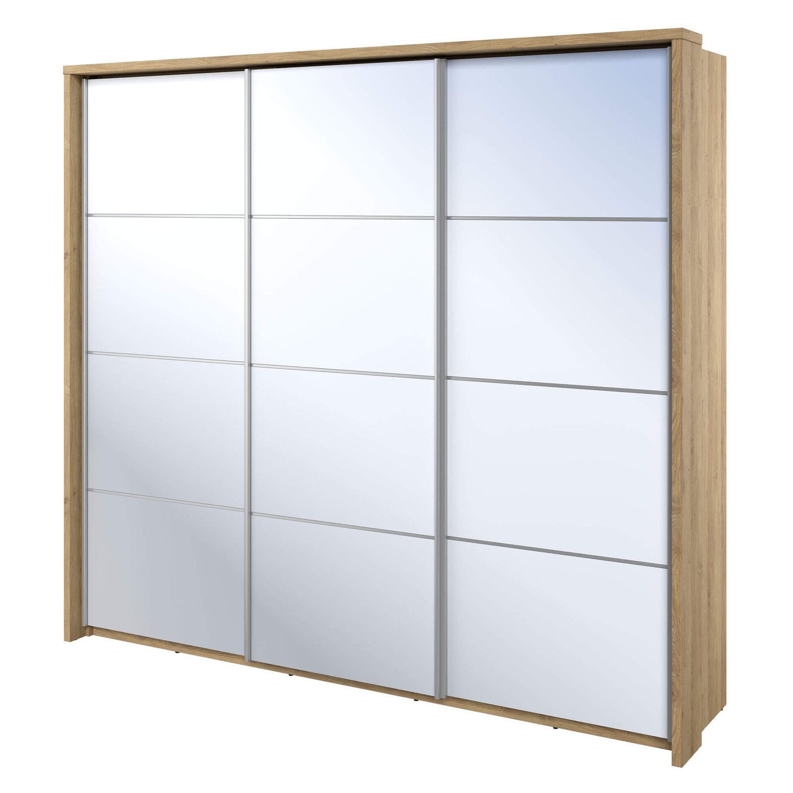 ARTI AR-27 3D sliding wardrobe | 240 cm | Mirror, LED lighting | Shetland oak - Image 7