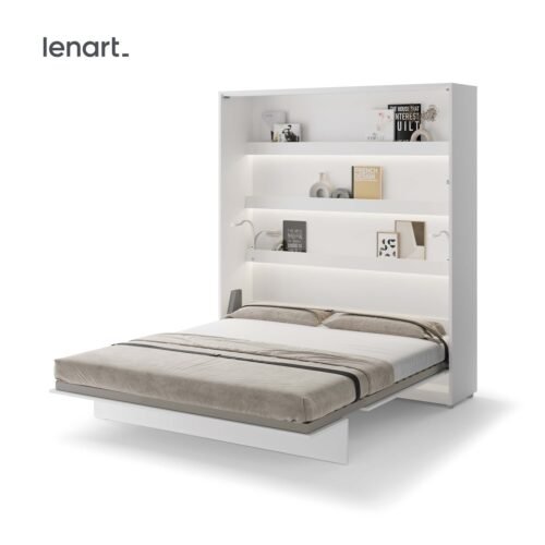 Lenart BED CONCEPT BC-13 vertical wall bed 180 cm, white glossy