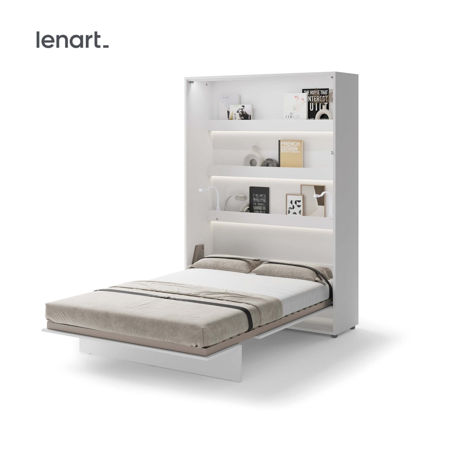 Lenart BED CONCEPT BC-01 vertical wall bed 140 white