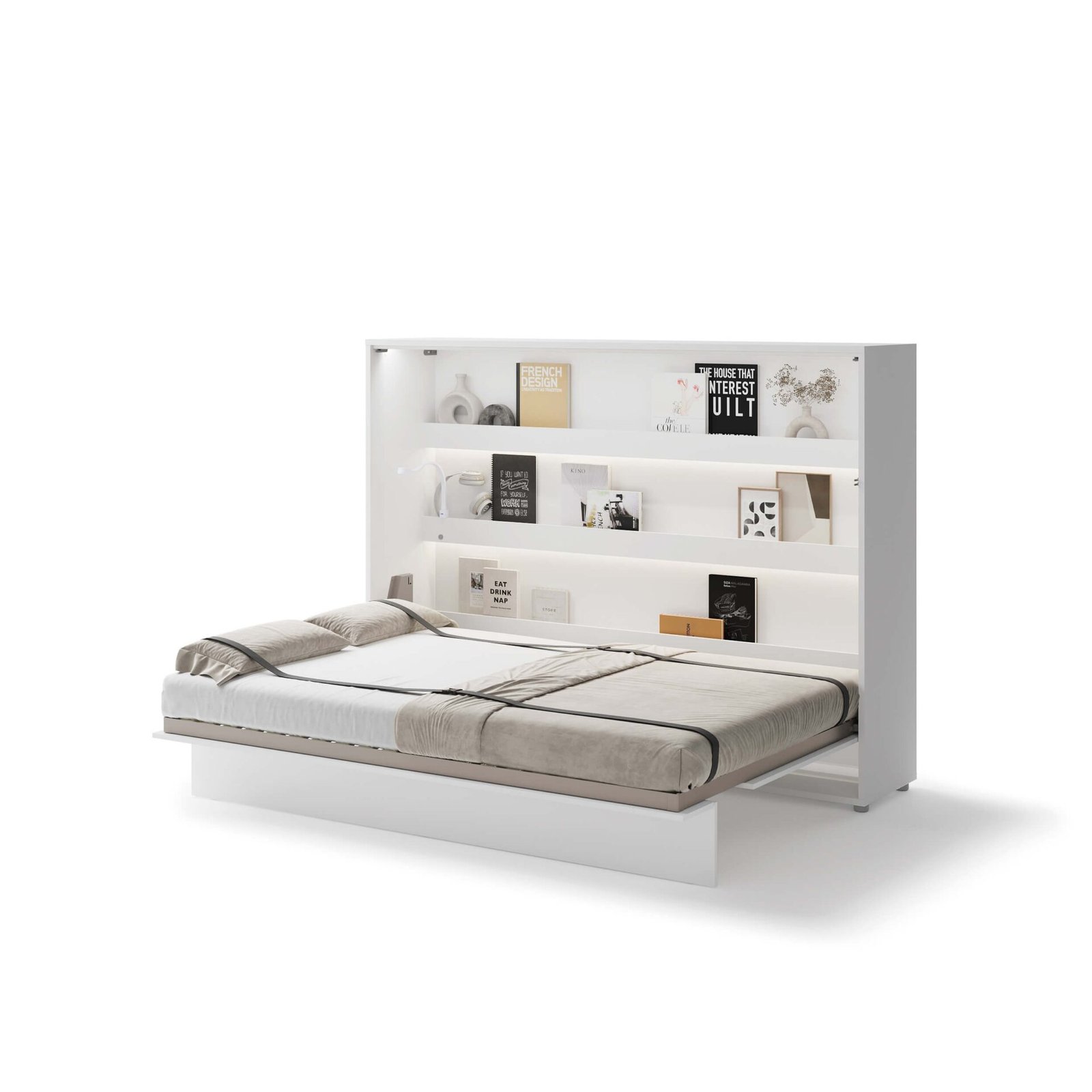 Bed Concept BC-04 - Horizontal Wall-Mounted Bed 140 - White - Image 4