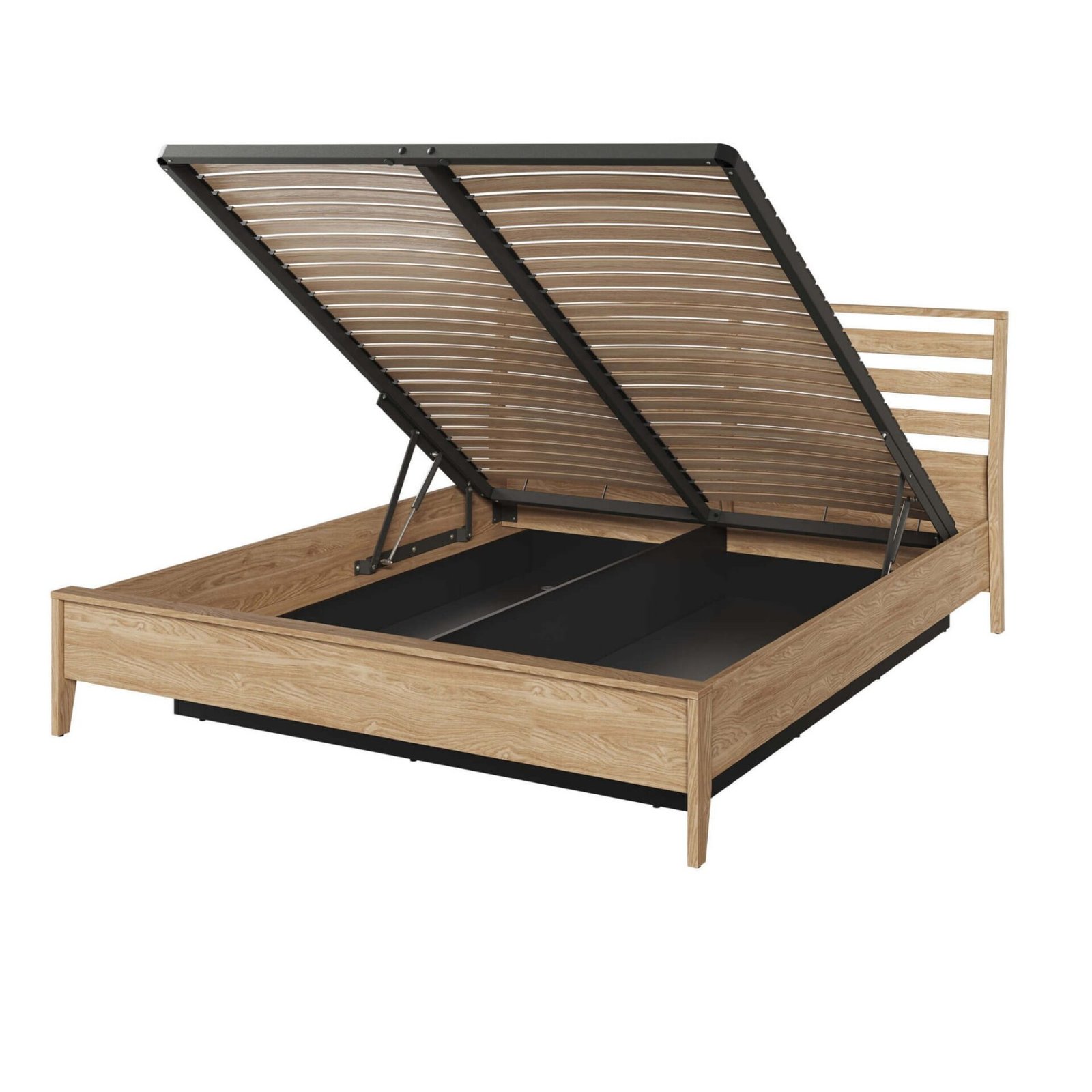 Wooden bed with storage box COZY CZ-02 | 160x200 | Oiled oak - Image 3