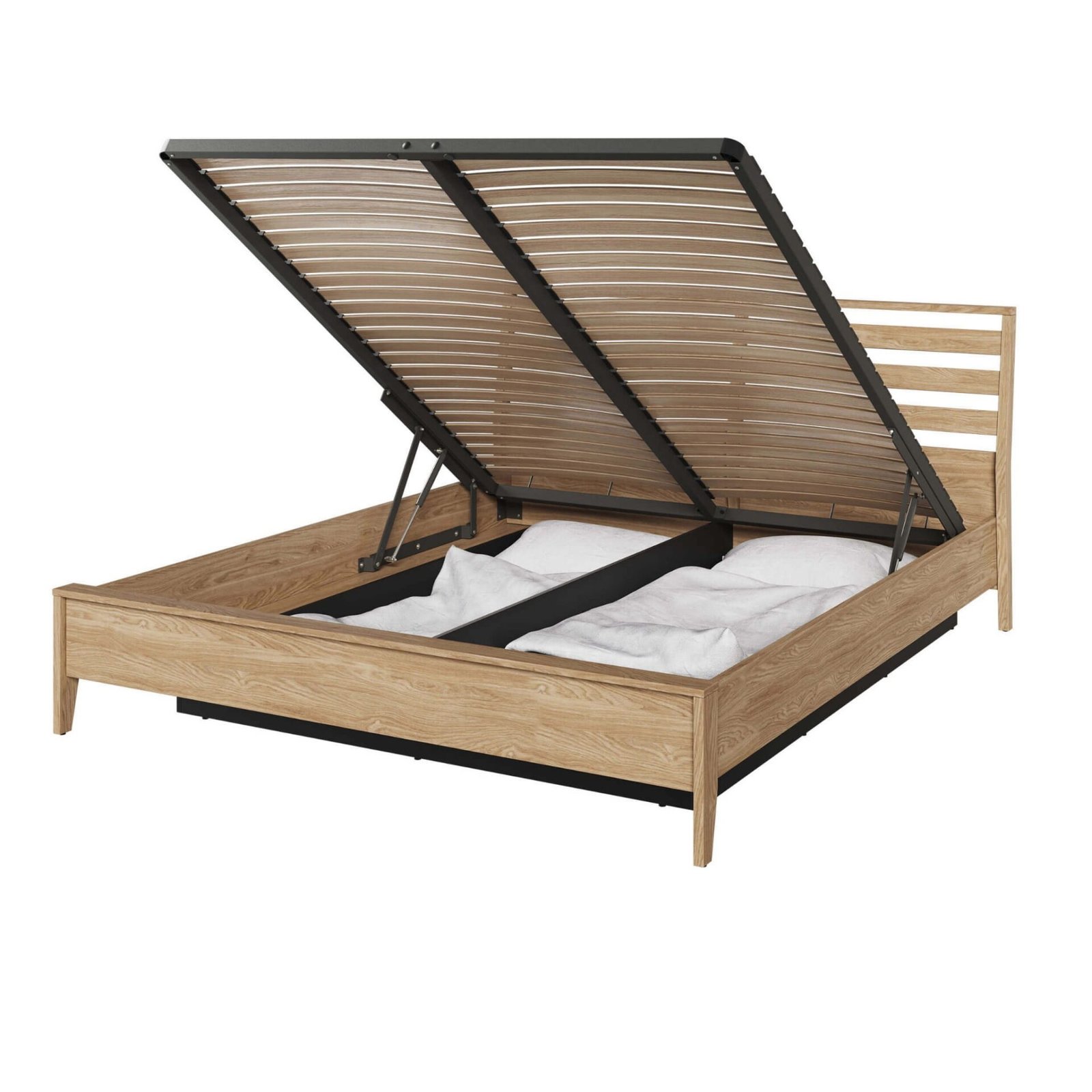 Wooden bed with storage box COZY CZ-02 | 160x200 | Oiled oak - Image 4