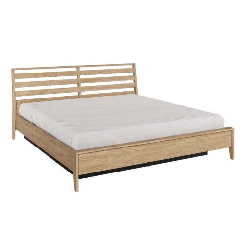 Wooden bed with storage box COZY CZ-02 | 180×200 | Oiled oak