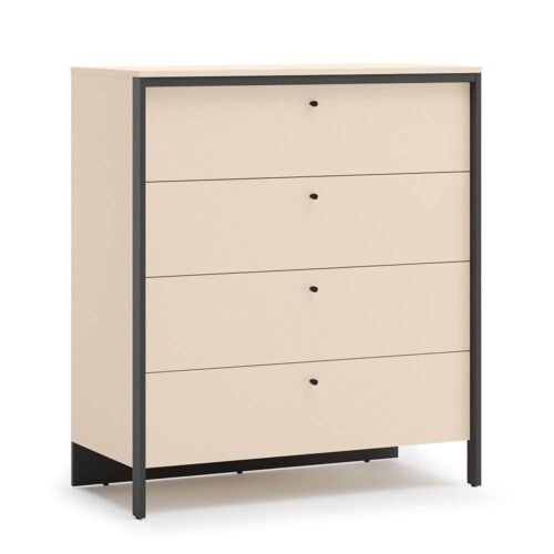 ENNA EN-03 4S chest of drawers | LED lighting | Sand, black