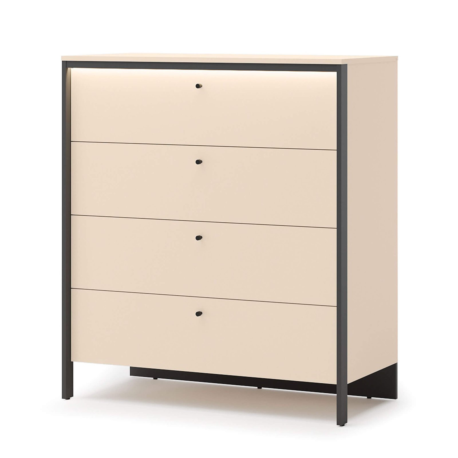 ENNA EN-03 4S chest of drawers | LED lighting | Sand, black - Image 3