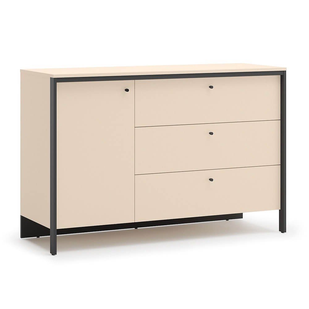 ENNA EN-04 1D3S Chest of drawers | LED lighting | Sand, Black