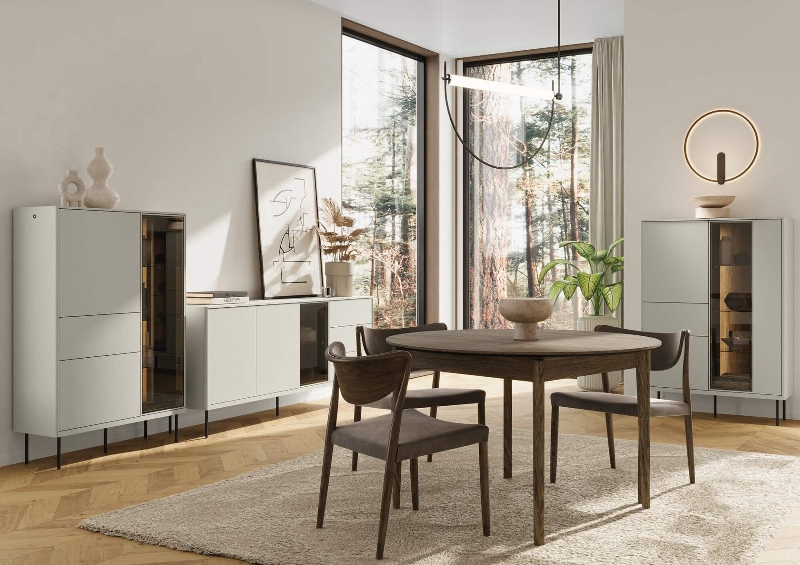 EPIRO EP-03 chest of drawers with lighting | Cashmere, dark oak color - Image 6
