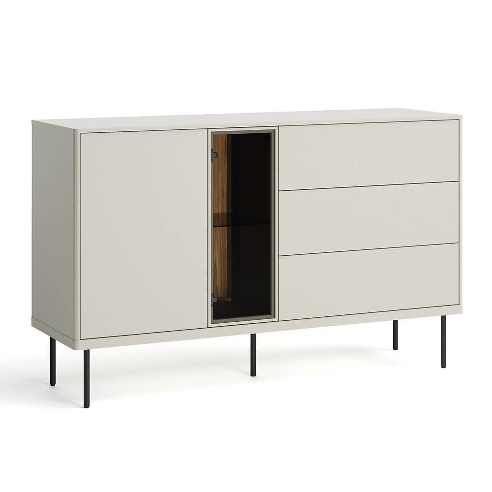 EPIRO EP-03 chest of drawers with lighting | Cashmere, dark oak color