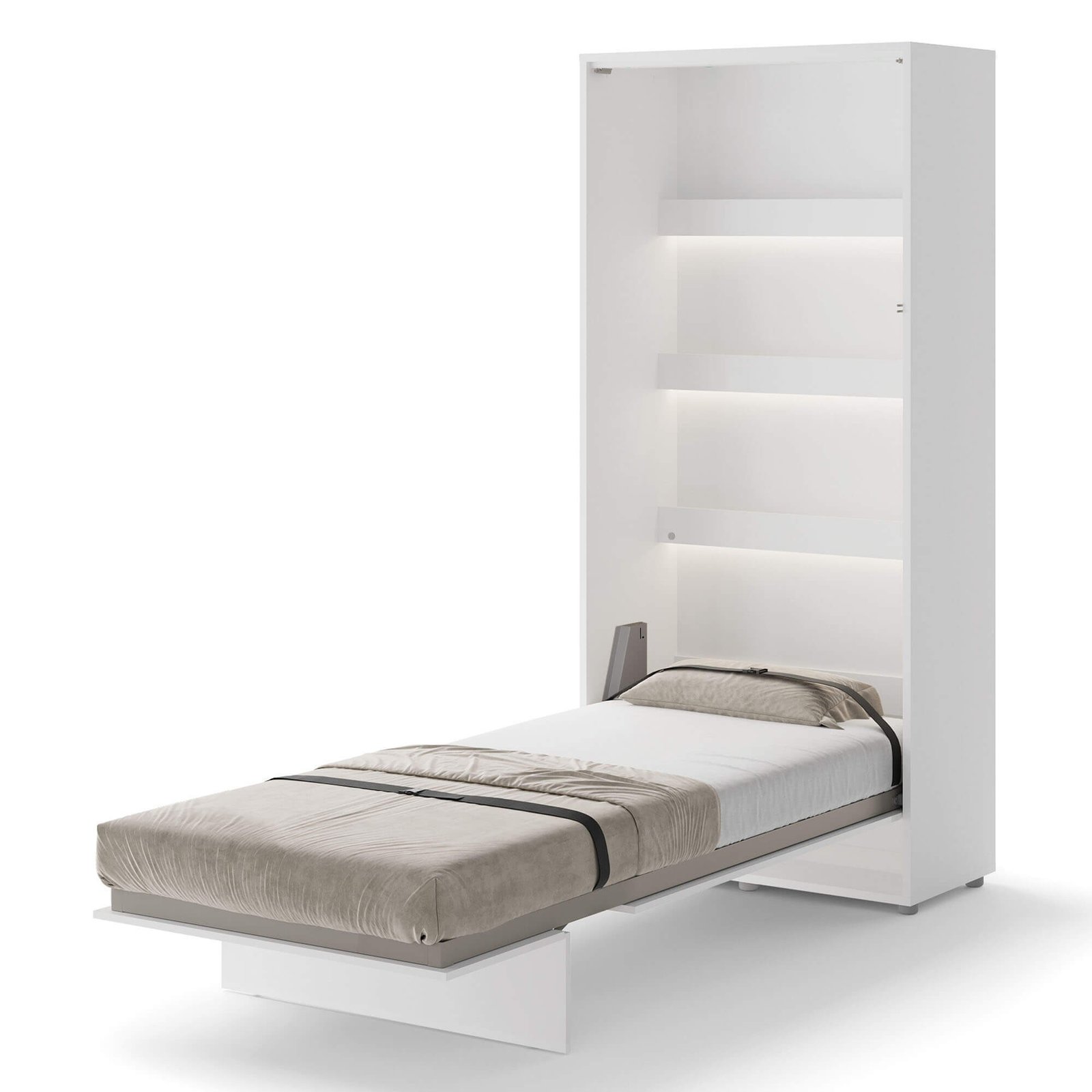 Bed Concept BC-03p - Vertical Wall Bed 90 - White Gloss - Image 3