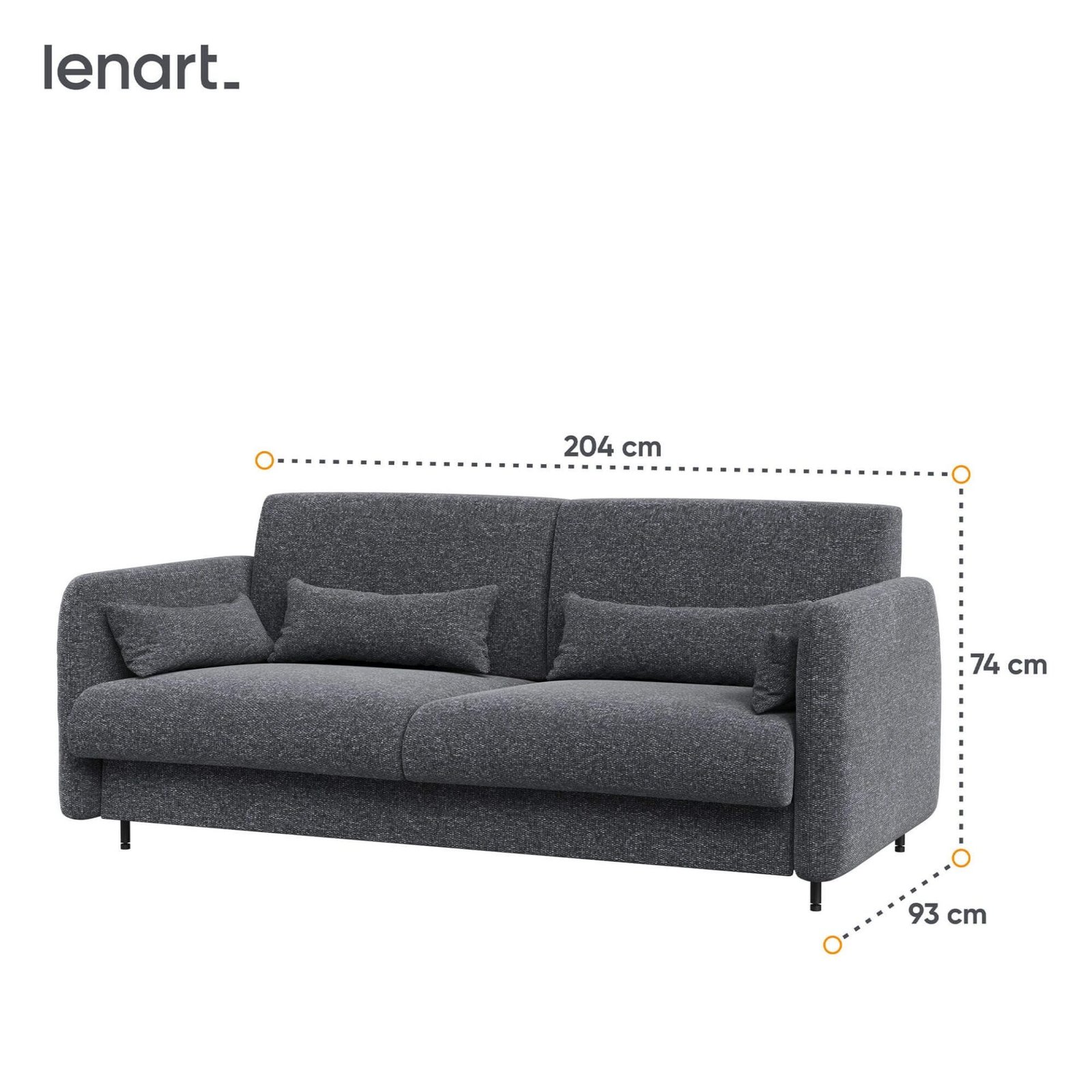 Bed concept BC-35 - Sofa 180, for BC-13 - graphite/artisan oak facade - Image 2
