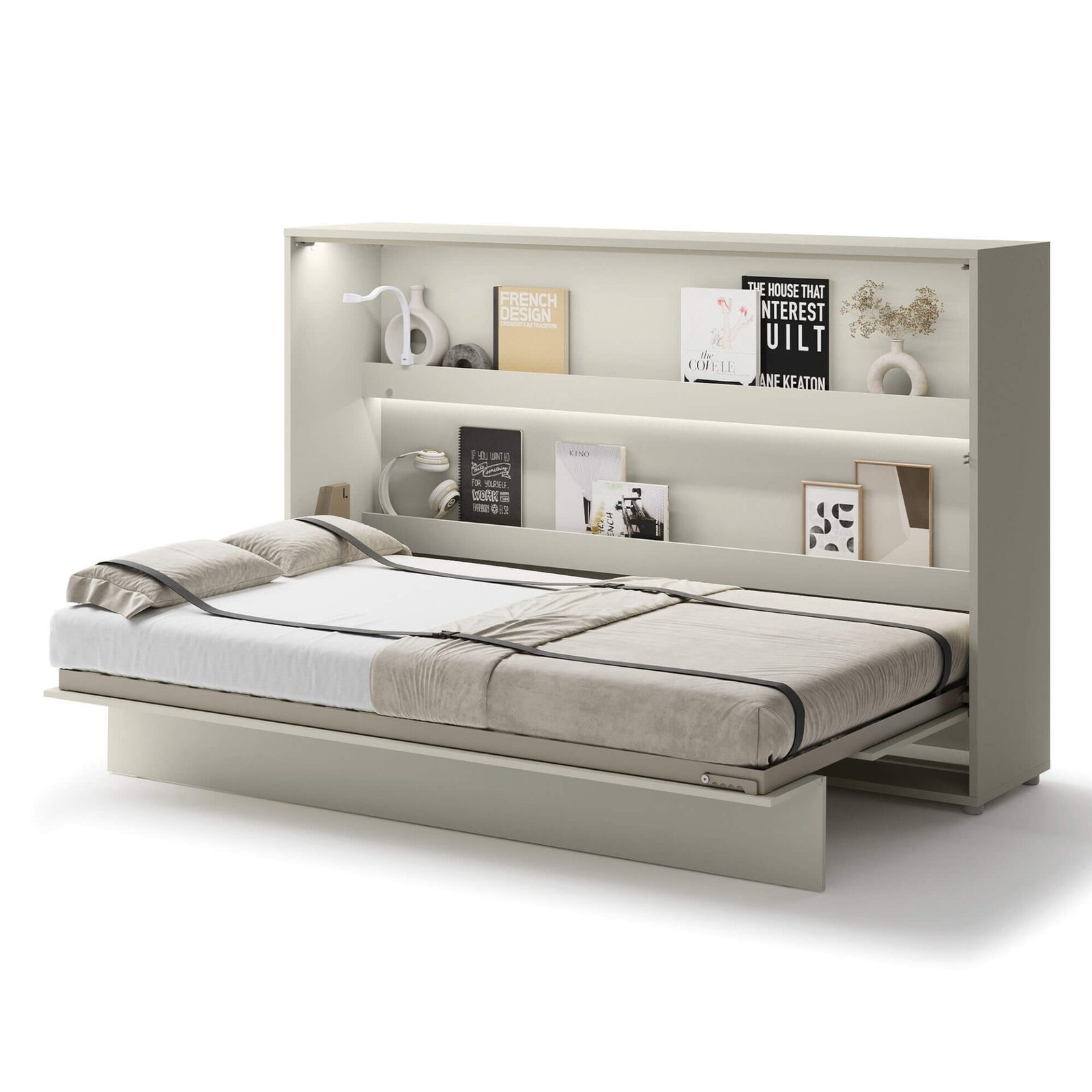 Bed Concept BC-05 - Horizontal Wall Bed 120 - Cashmere - Image 2