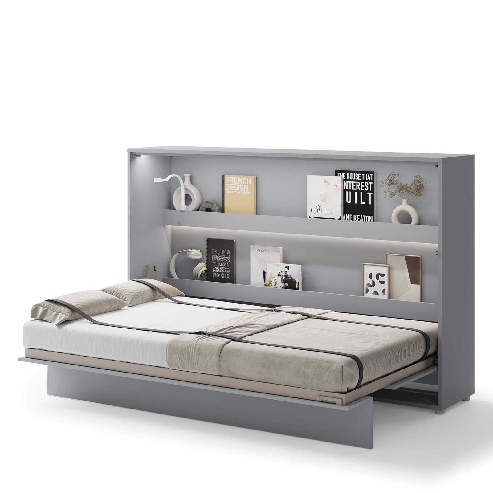 Bed Concept BC-05 - Horizontal Wall-Mounted Bed 120 - Gray - Image 2