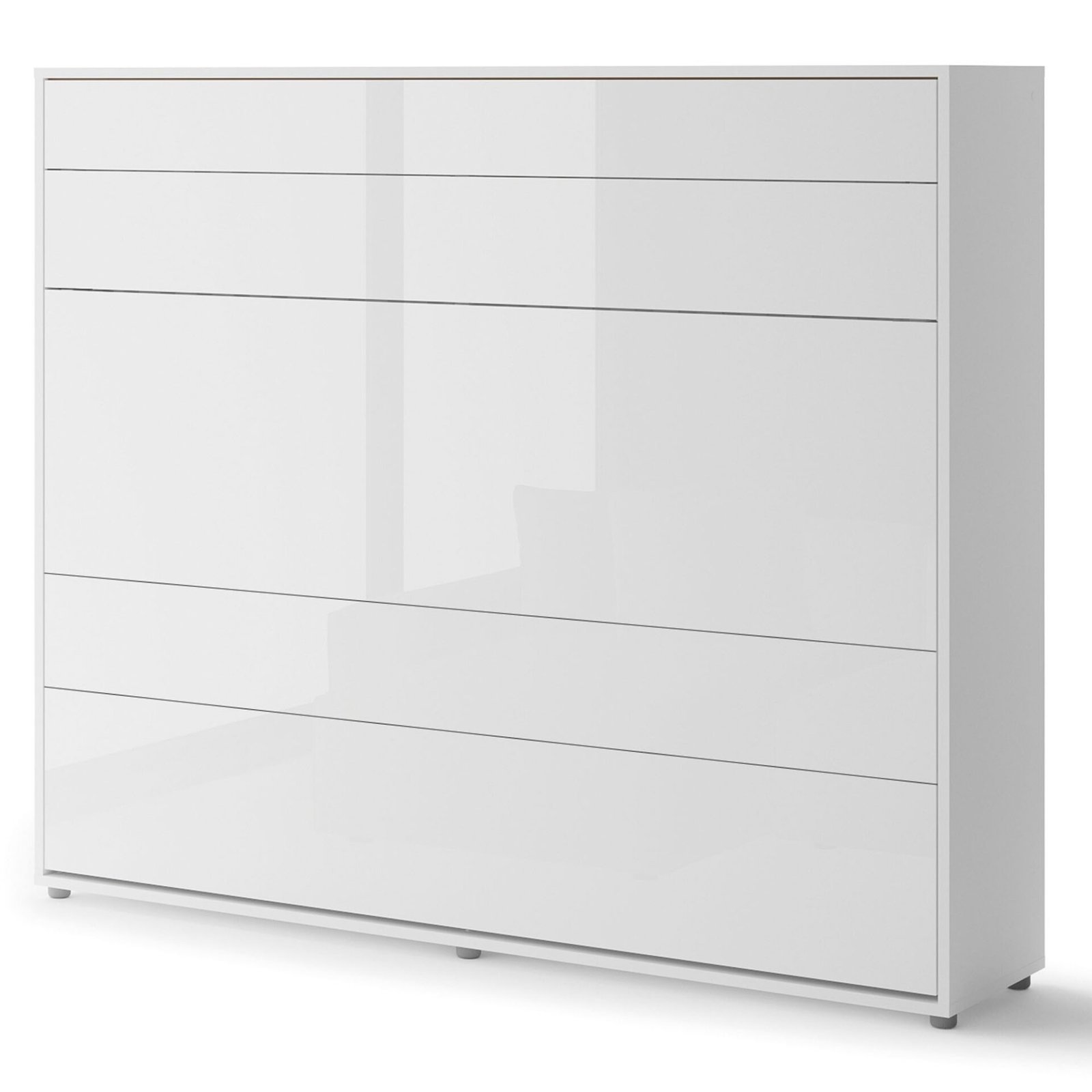 Bed concept BC-14p - horizontal wall bed 160 - white glossy - Image 4