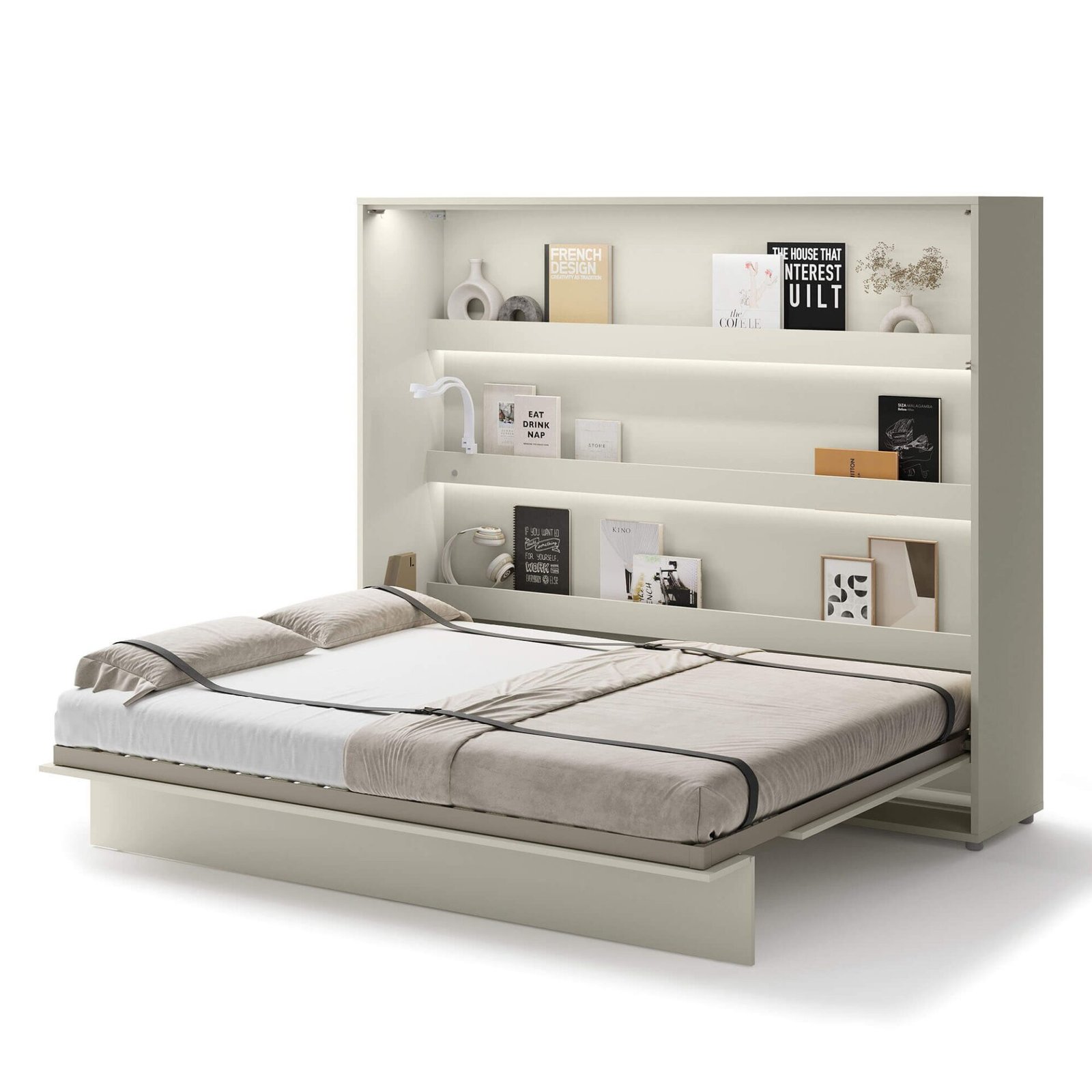 Bed Concept BC-14 - Horizontal Wall Bed 160 - Cashmere - Image 4