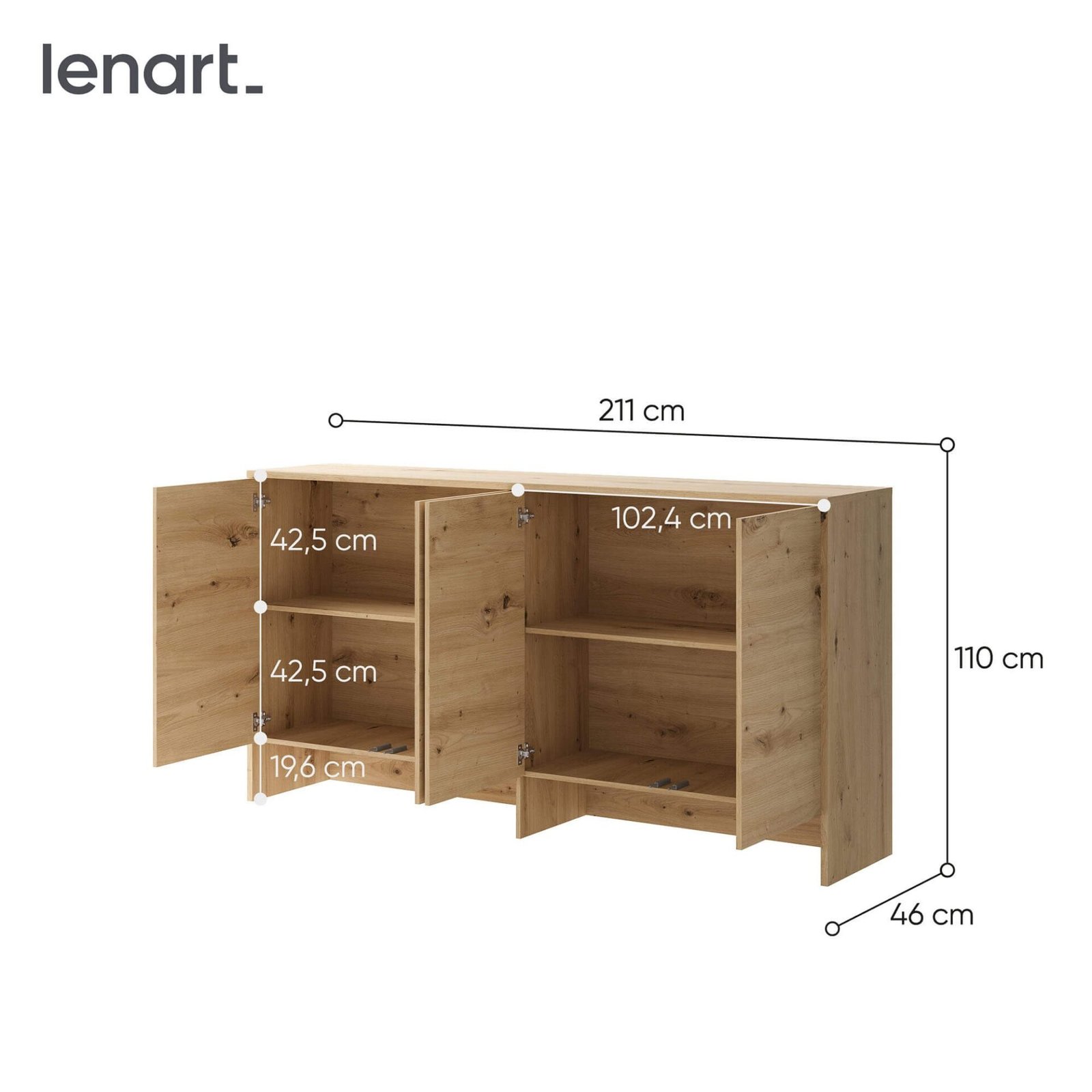 BED CONCEPT BC-11 - BC-06 extension - oak made of artificial wood - Image 5