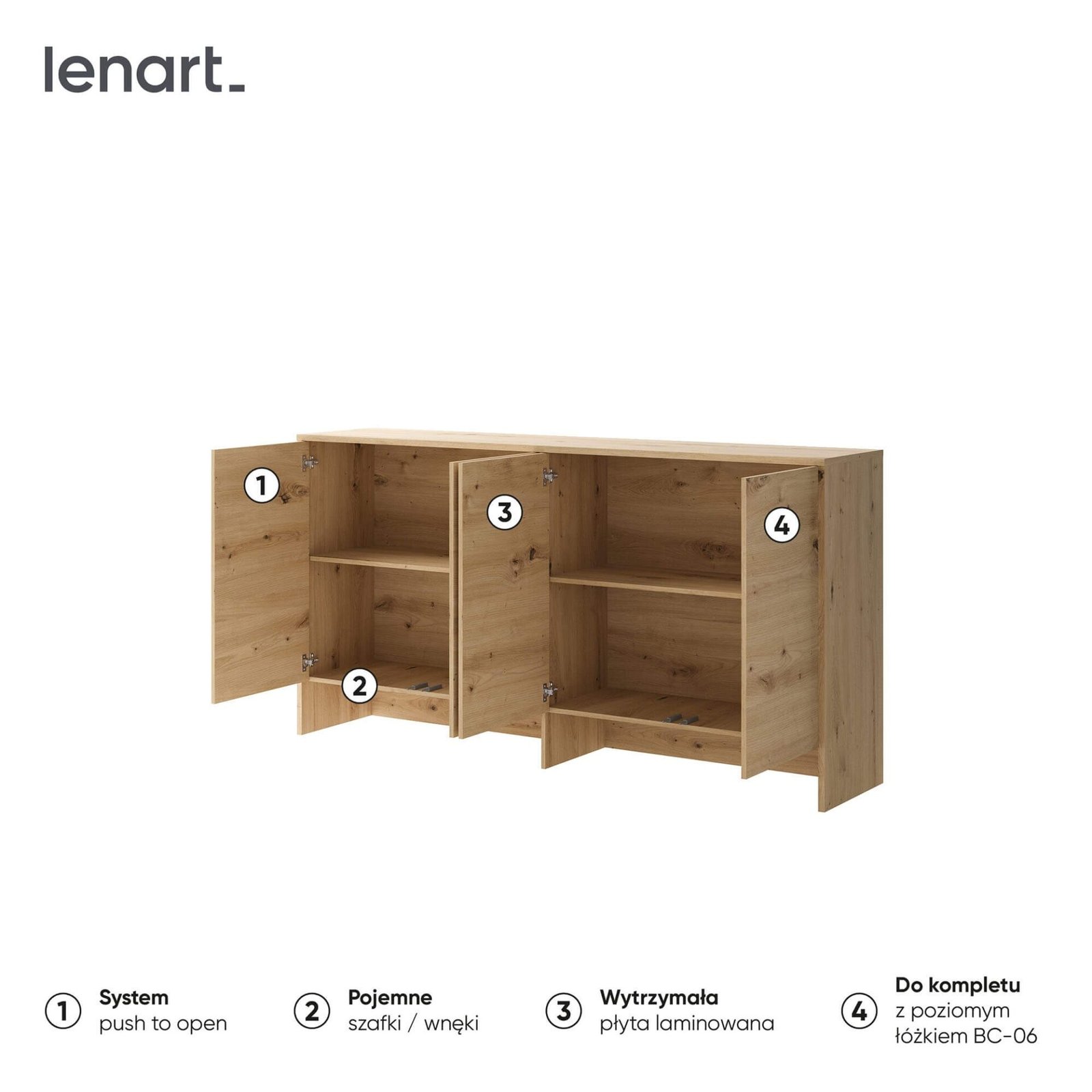 BED CONCEPT BC-11 - BC-06 extension - oak made of artificial wood - Image 6