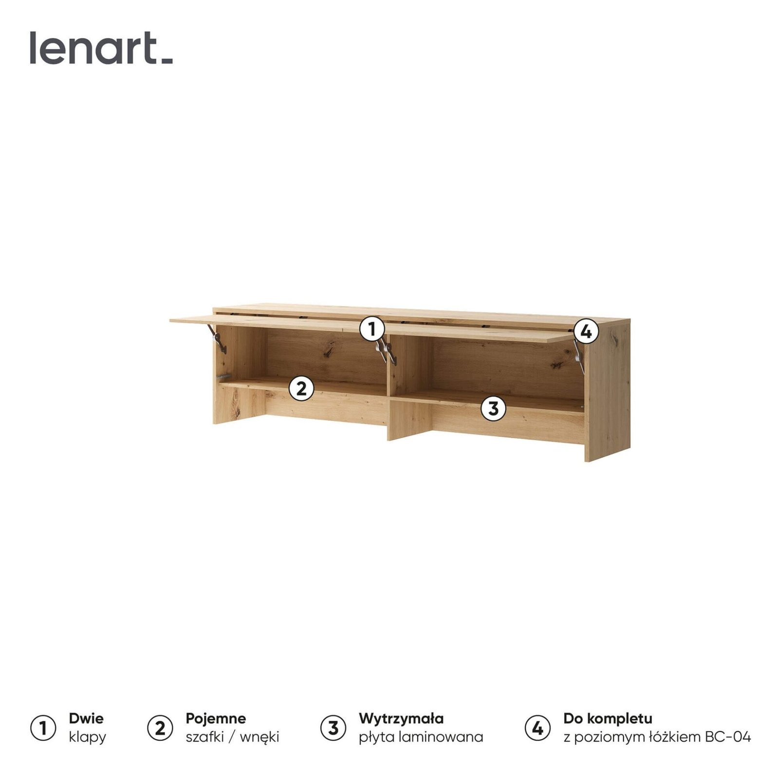 BED CONCEPT BC-09 - BC-04 extension - oak made of artificial wood - Image 6