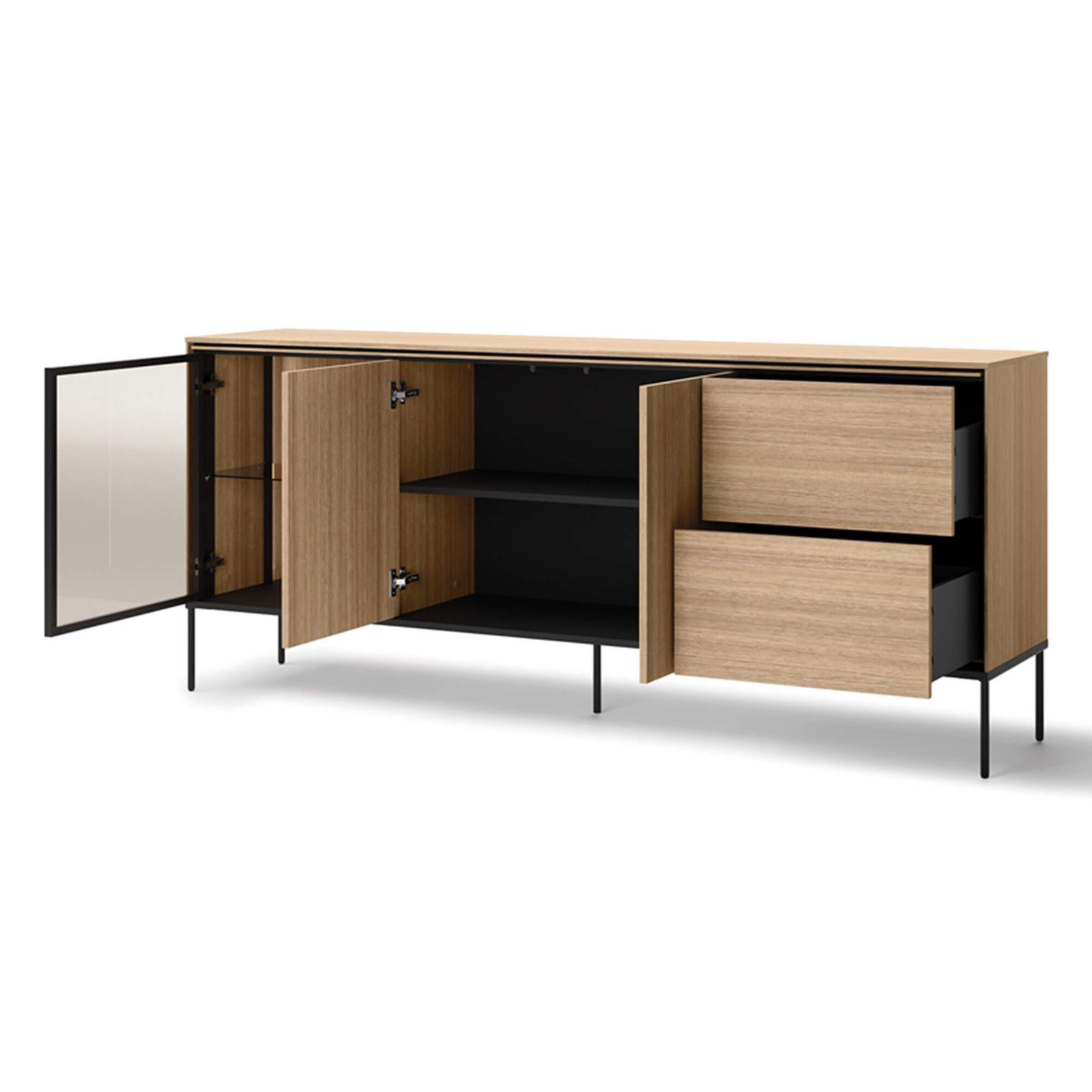 Chest of drawers with lighting 2d1w2s VISSO VI-06 | Linear oak - Image 3