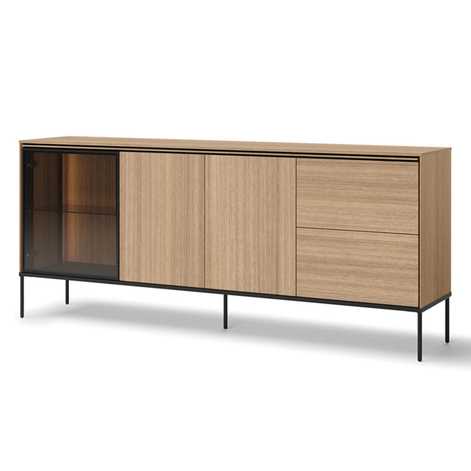 Chest of drawers with lighting 2d1w2s VISSO VI-06 | Linear oak - Image 7