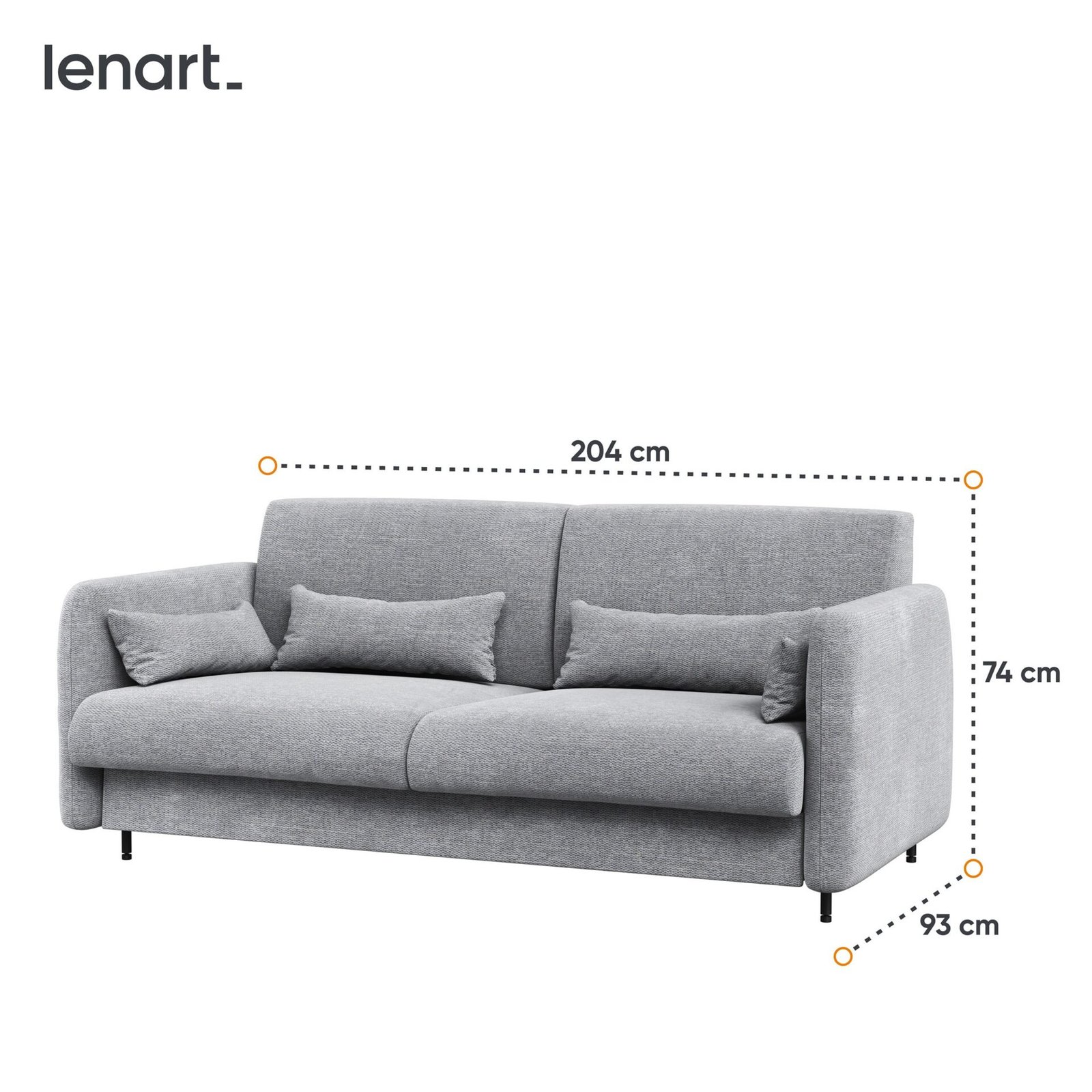 Bed concept BC-35 - Sofa 180 for BC-13 - grey/white glossy front - Image 4