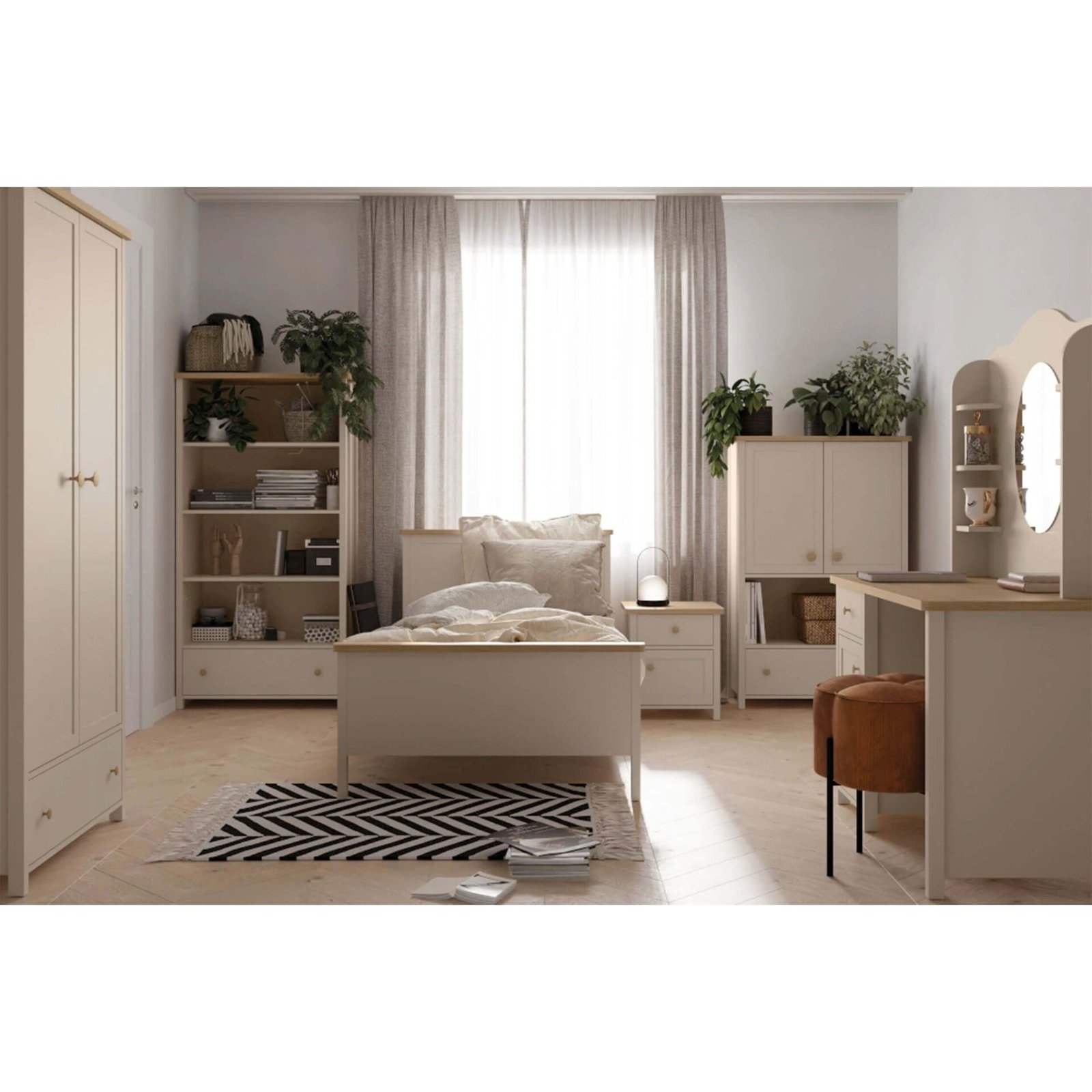 STORY SO-12 two-door wardrobe | beige / bleached Vincenza oak - Image 5