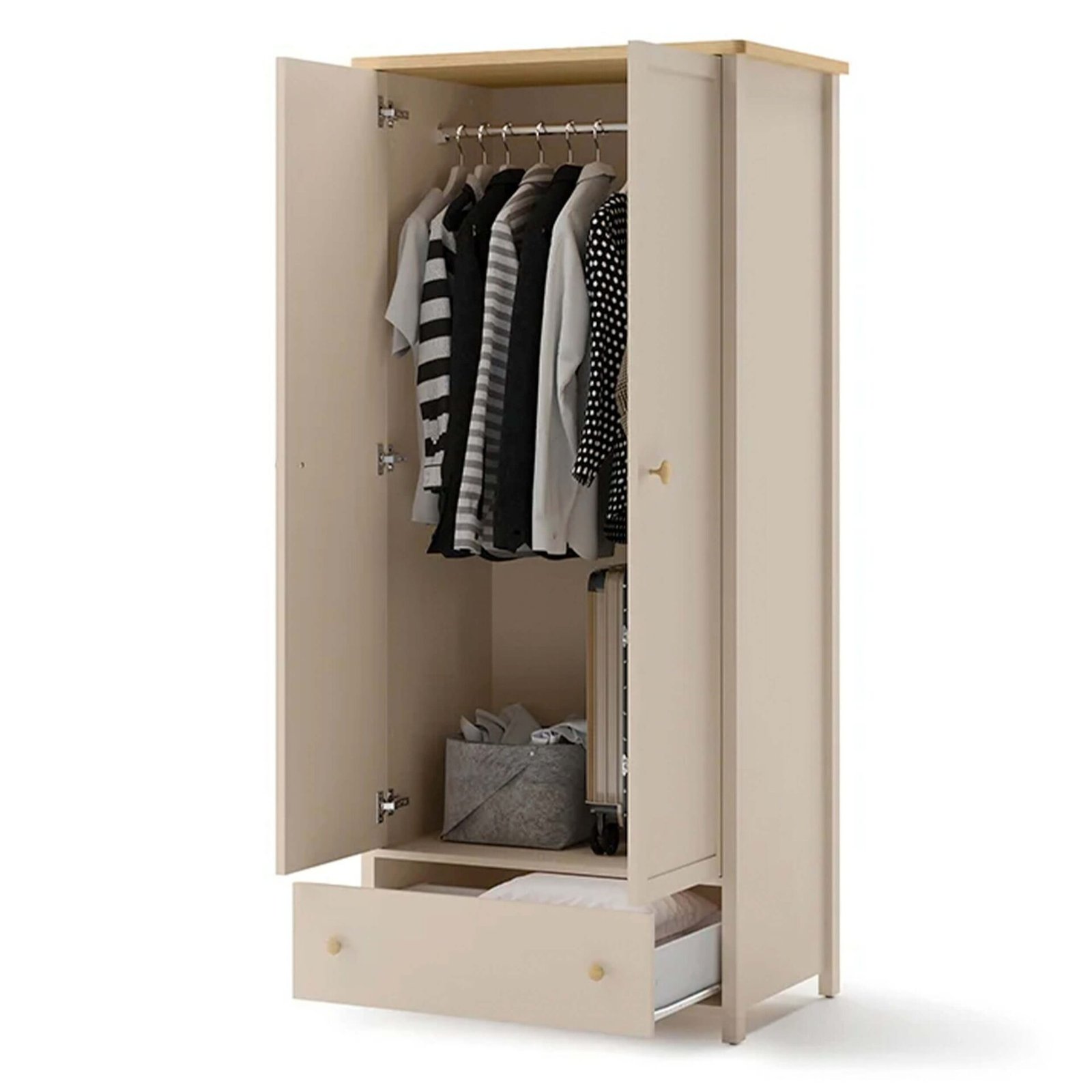 STORY SO-12 two-door wardrobe | beige / bleached Vincenza oak - Image 3