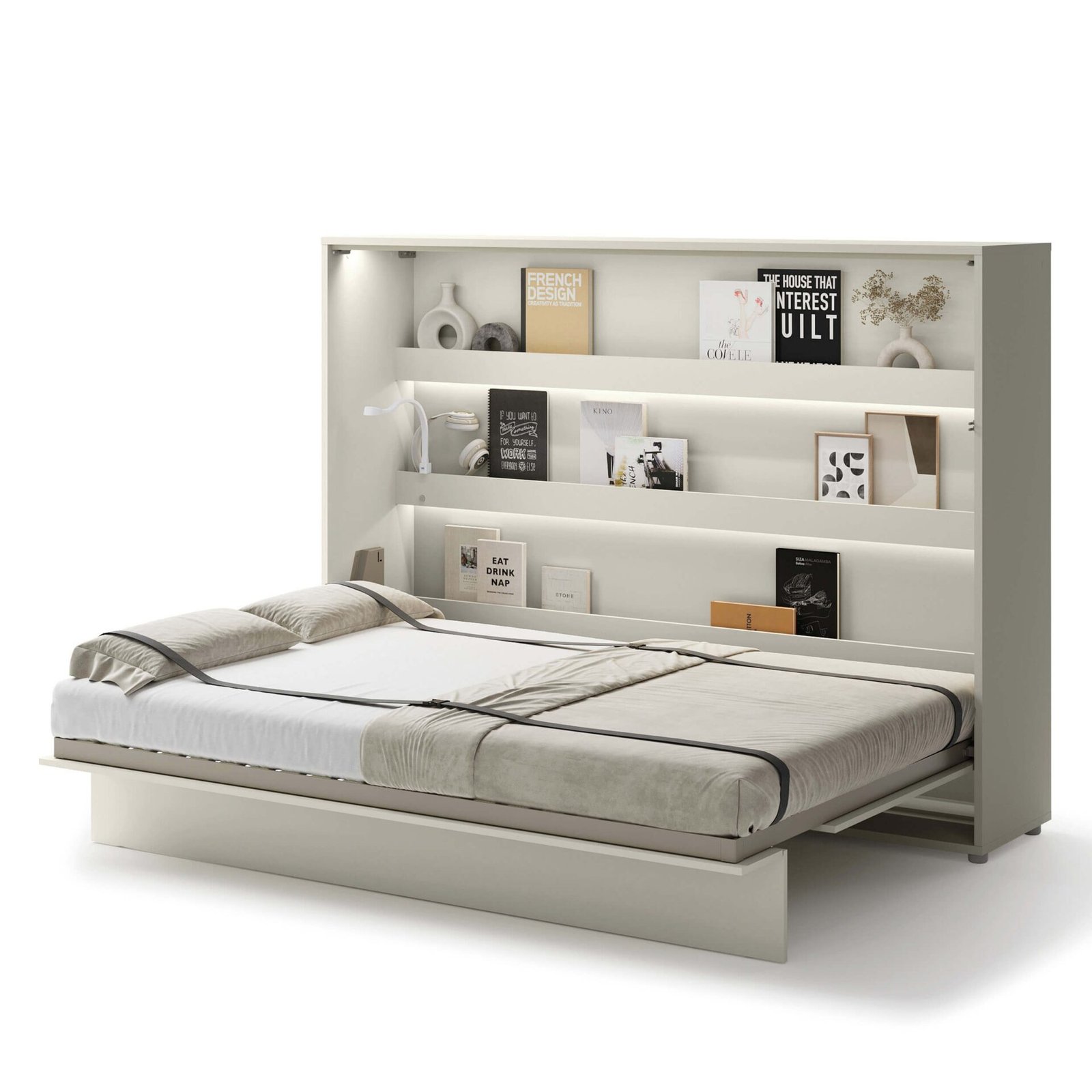 Bed Concept BC-04 - Horizontal Wall Bed 140 - Cashmere - Image 2