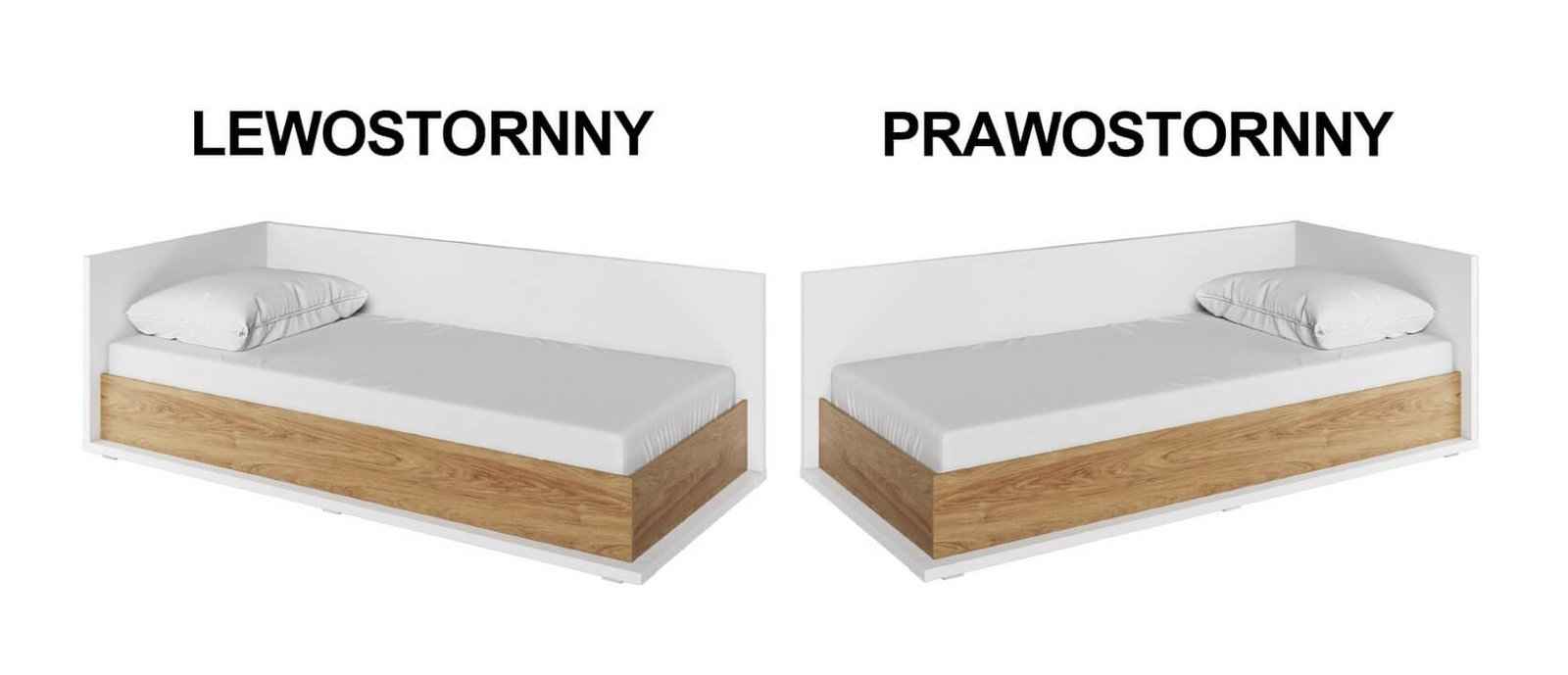 SIMI MS-09 Bed with mattress | White, natural hickory wood - Image 7