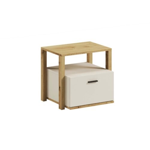 LENNY LY-07 bedside table | Artisan oak + beige + truffles