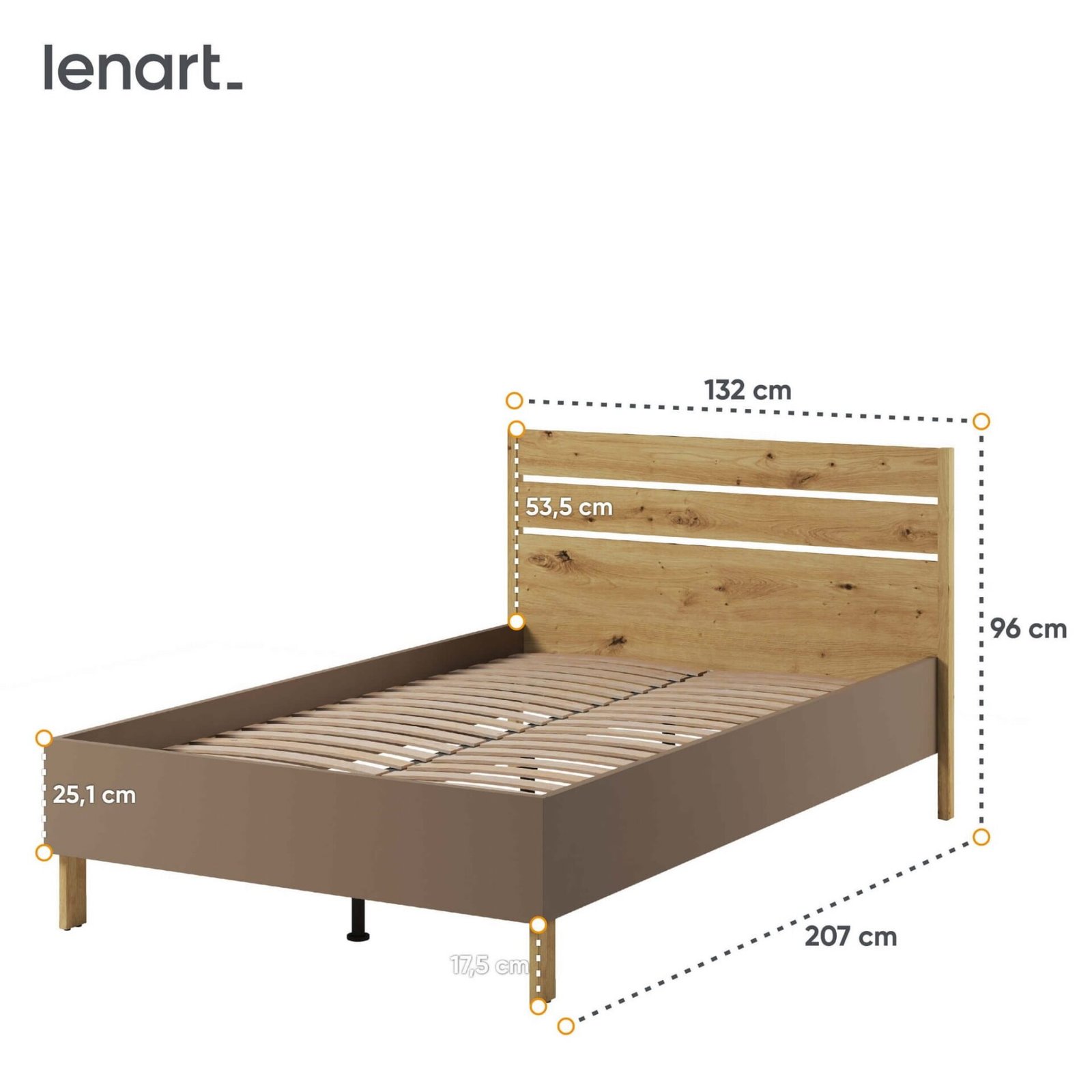 LENNY LY-08 youth bed | 120x200 | Artisan + truffle oak - Image 5