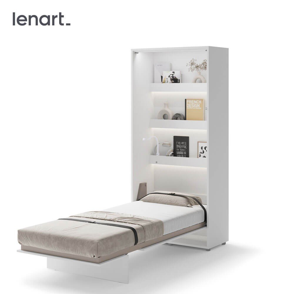 Bed Concept BC-03p - Vertical Wall Bed 90 - White Gloss